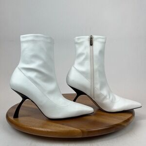 Womens Piferi Merlin 85 White Vegan Leather Heeled Ankle Booties Boots Size 39